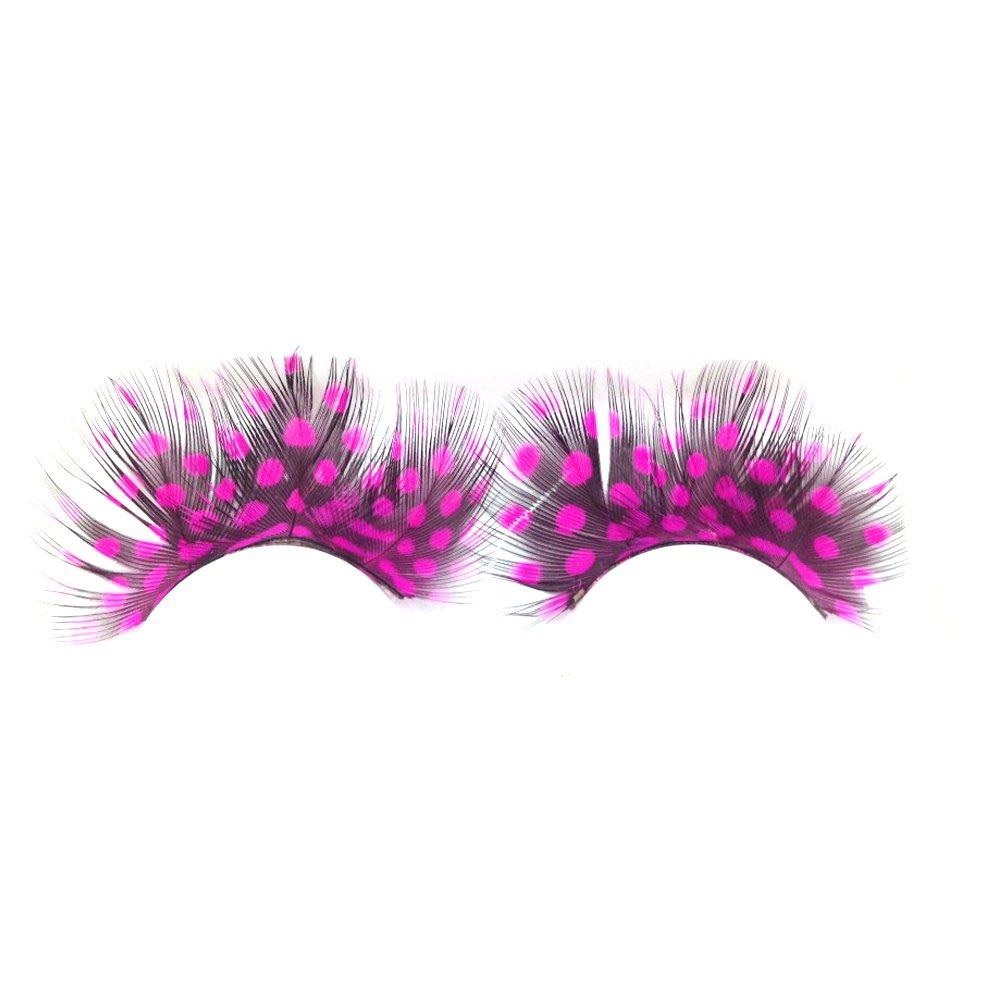 dorisue hot pink feather eyelashes cosplay anime